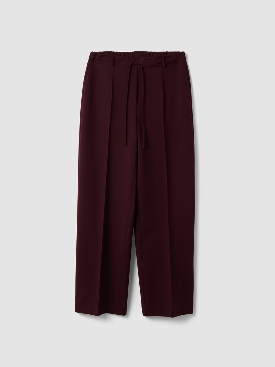 Pantaloni viola in viscosa elasticizzato straight fit_4