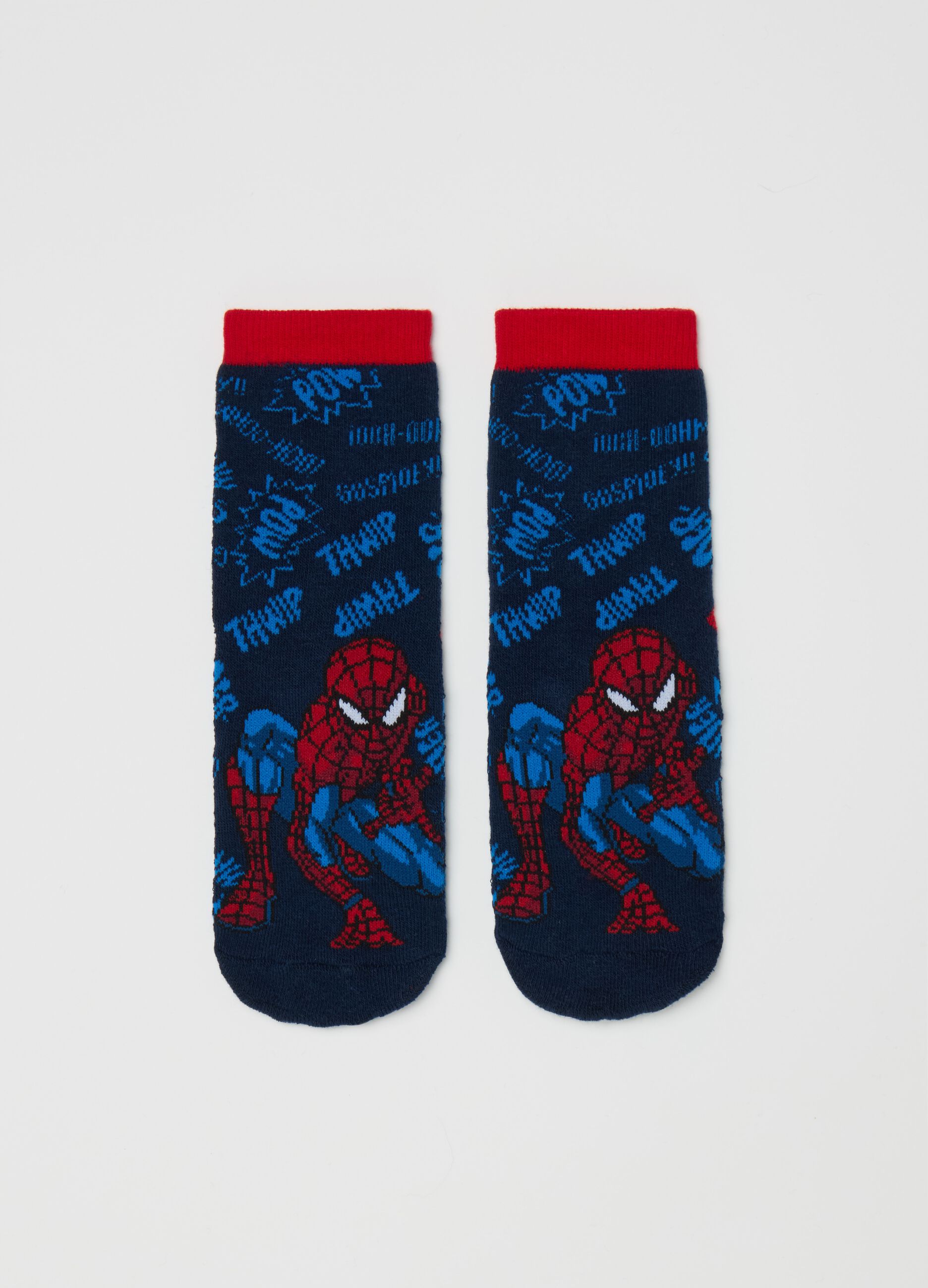 Slipper socks with Spider-Man design