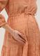 Orange maternity dress in pure cotton with geometric print_3