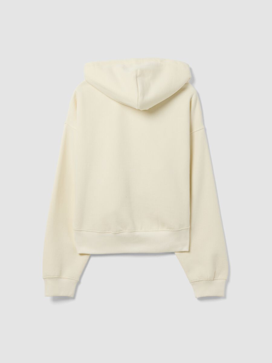 White cotton-blend hooded sweatshirt with Everlast logo_1
