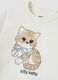 Completo jogging bianco in puro cotone con stampa gattino_3