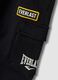 Black pure cotton cargo jogger trousers with appliqu&eacute; for boys_2