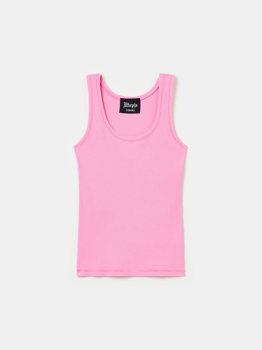 Ribbed Tank Top Pink_4