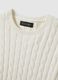 White pure cotton regular fit cable-knit sweater_1
