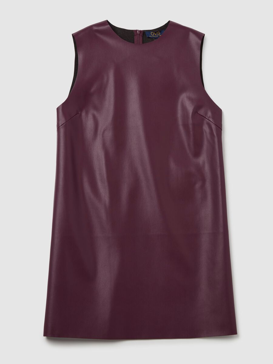 Vestito corto smanicato effetto lucido_4