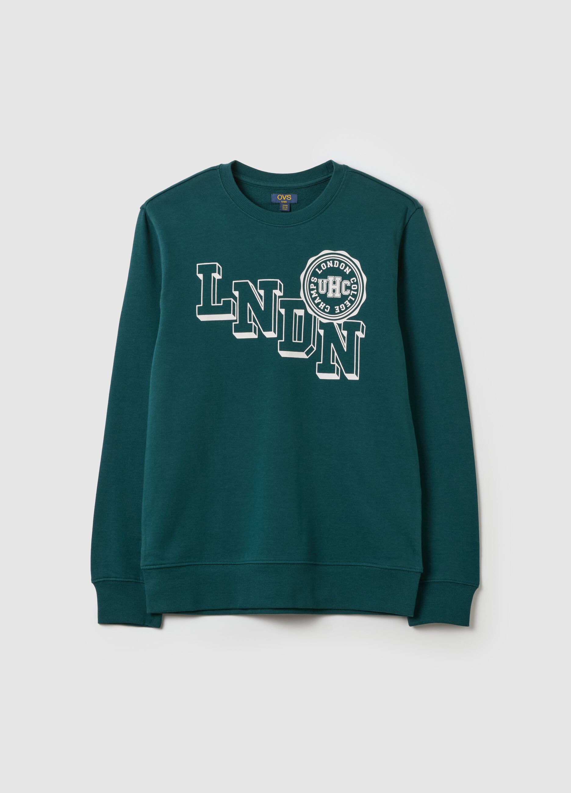 French terry sweatshirt with lettering print