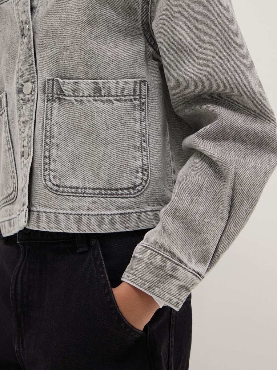 Girls' Grey Pure Cotton Shirt Regular Fit_2