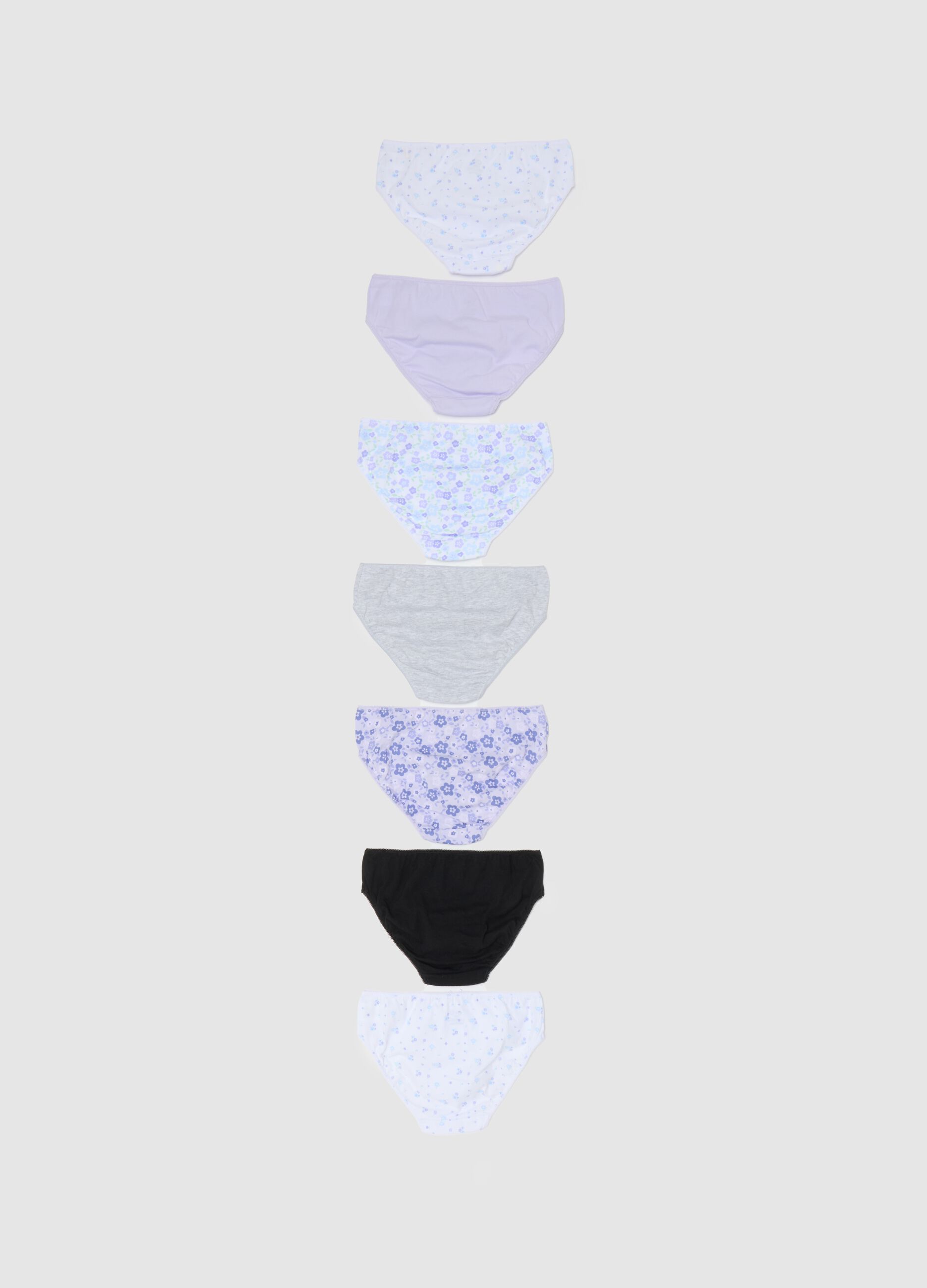 Set of seven girls' pure cotton multicolor panties