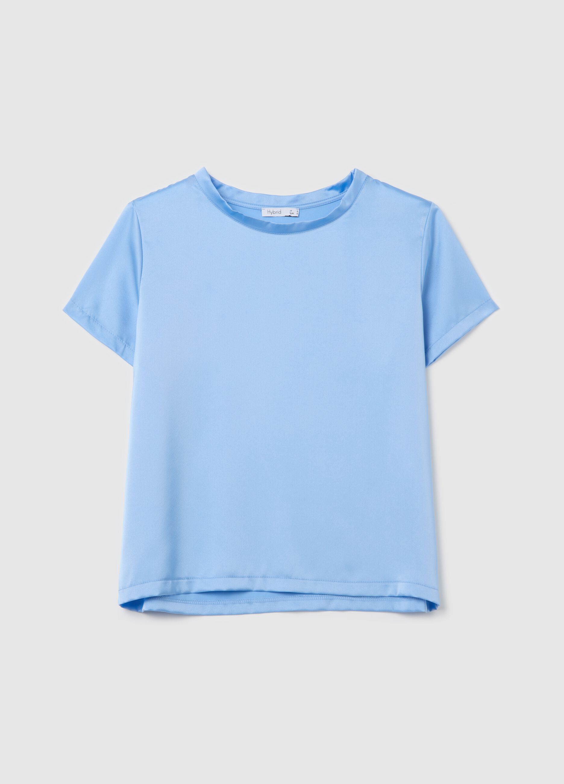T-shirt in satin azzurra