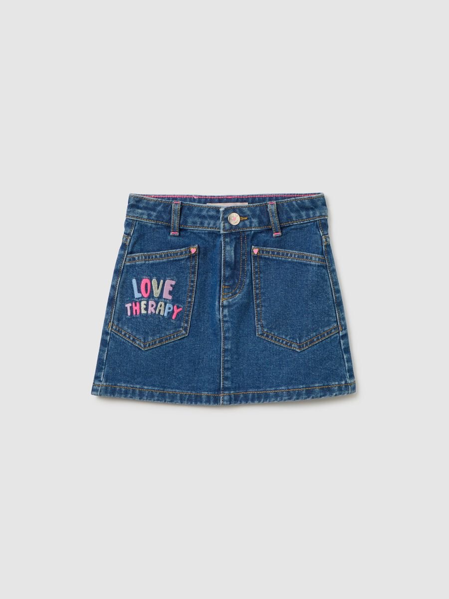 Girls' Pure Cotton Denim Skirt Regular Fit_0