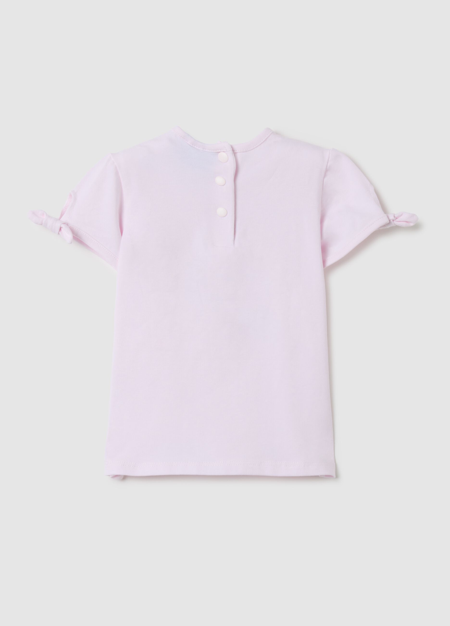 T-shirt da bambina in cotone rosa regular fit con stampe