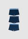 Boys' Regular Fit Pack of Three Stretch Cotton Blue Boxers_1