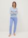 Blue nightshirt in pure cotton regular fit with Henley neckline_1