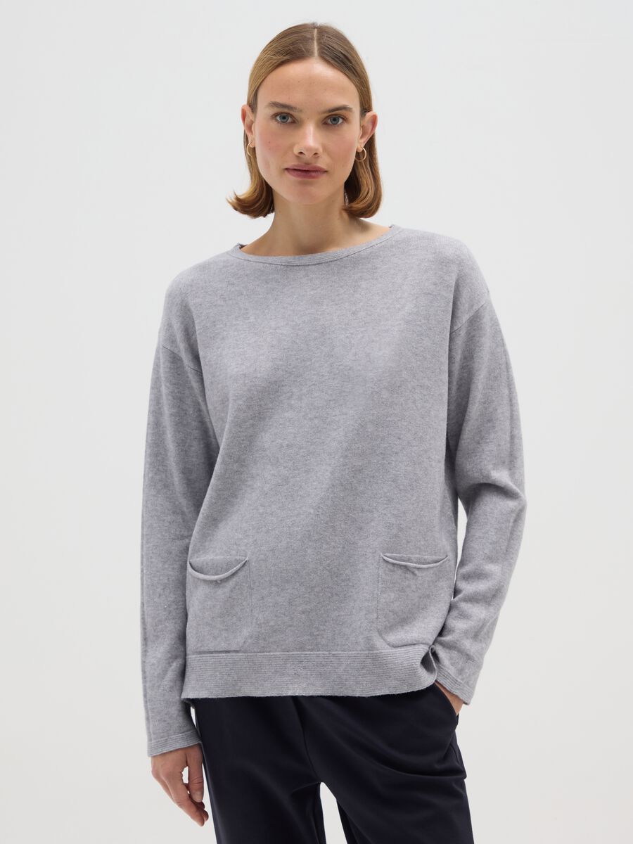 Grey regular fit jumper_0