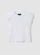 White stretch cotton girls&rsquo; vest top with ruffles_3