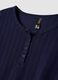Blue ribbed stretch viscose pyjama top_1