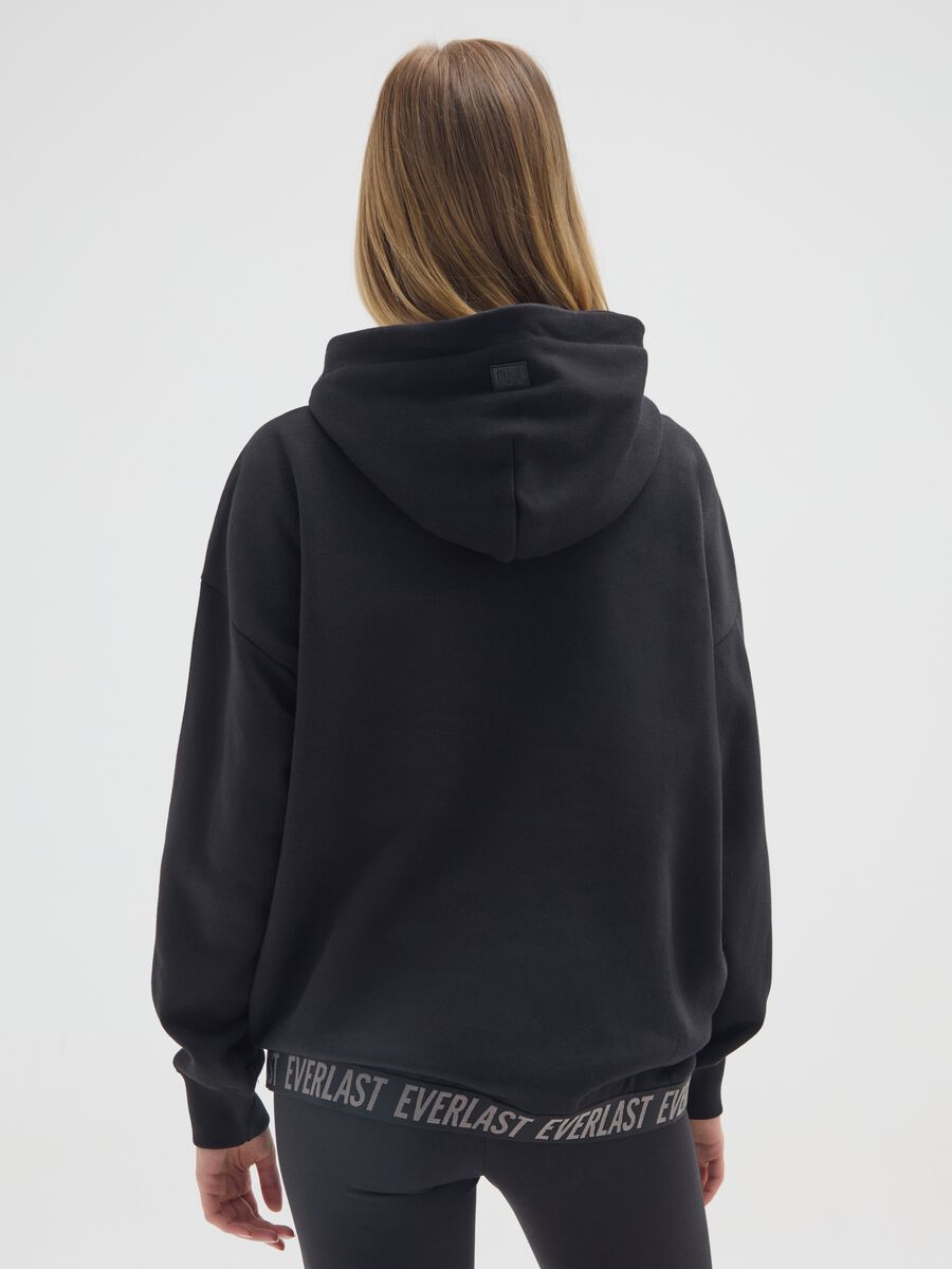 Black regular fit cotton blend sweatshirt_2