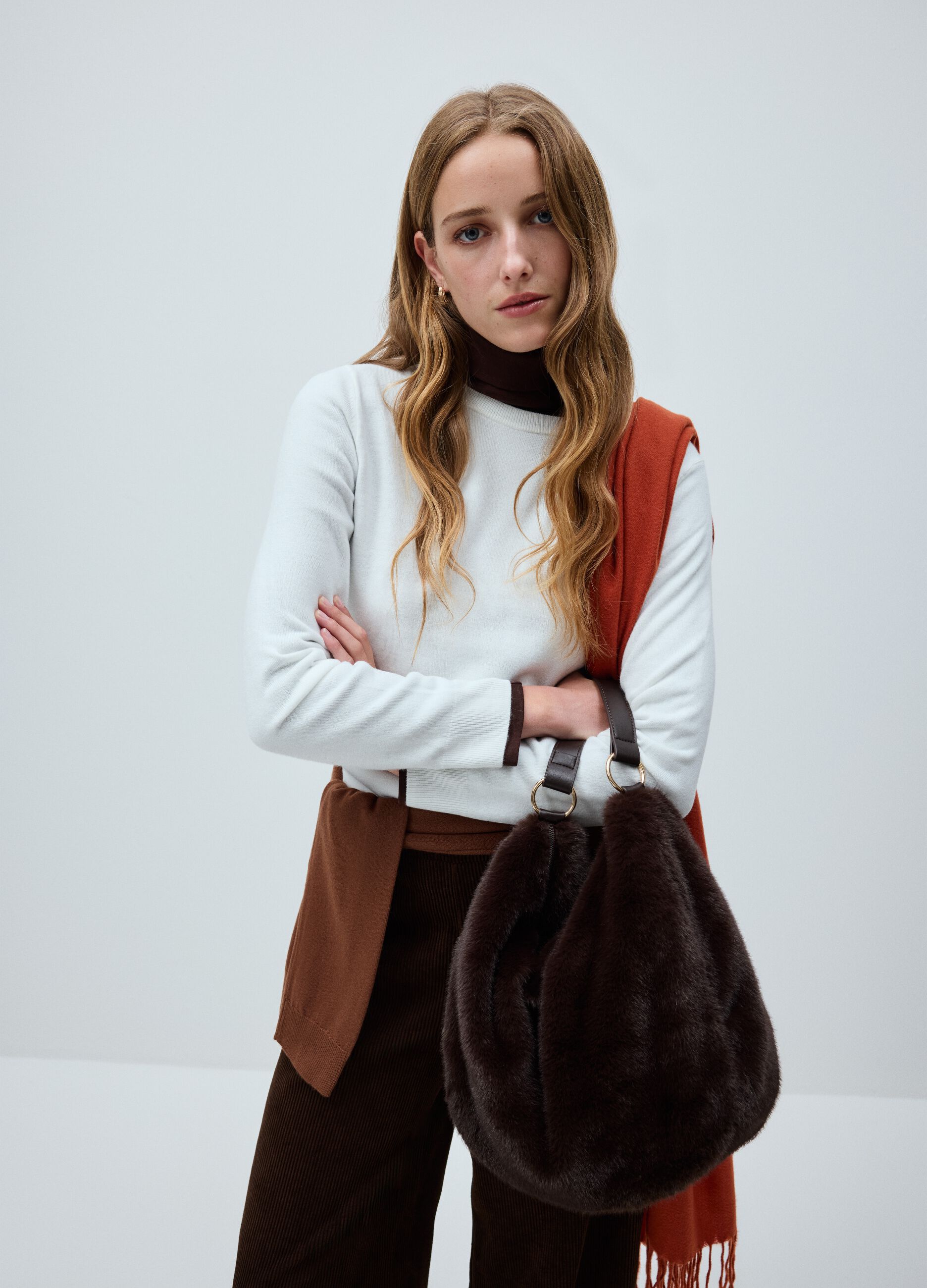 Borsa a spalla marrone