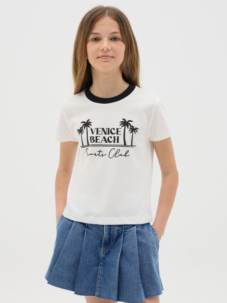 T-shirt bianca stampa "Venice Beach"_0