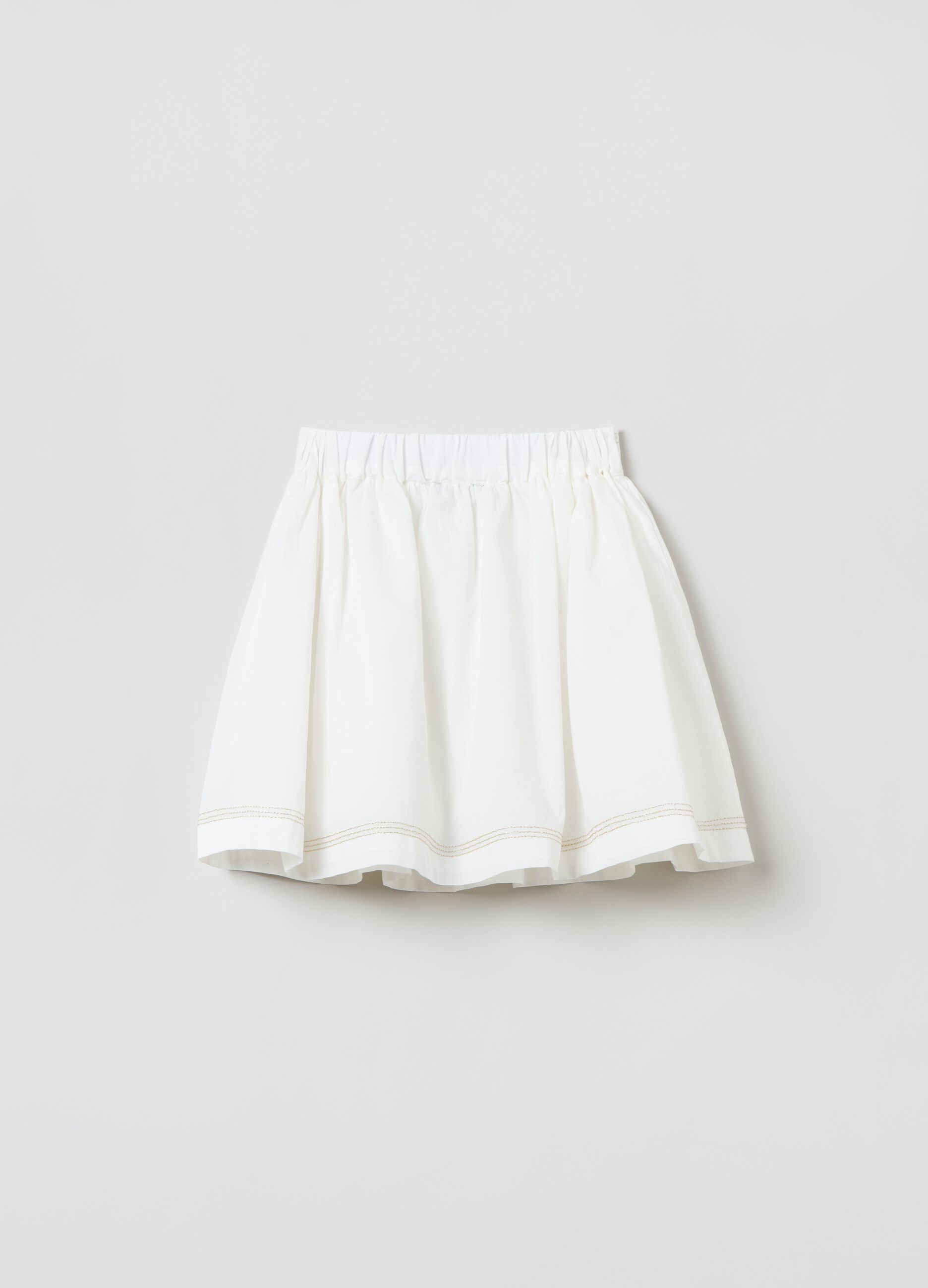 Gonna in cotone con ricamo lurex_1