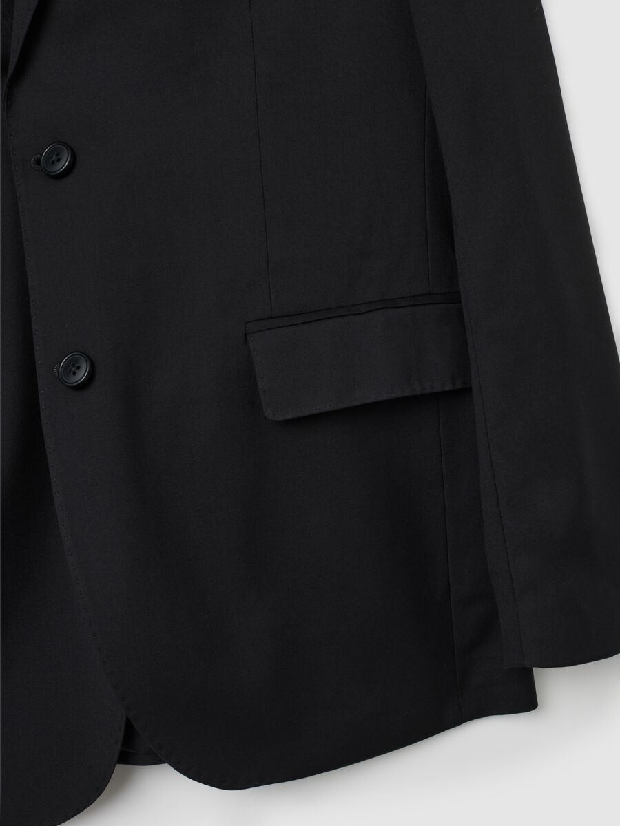 Men's Black Mixed Regular Fit Blazer_1