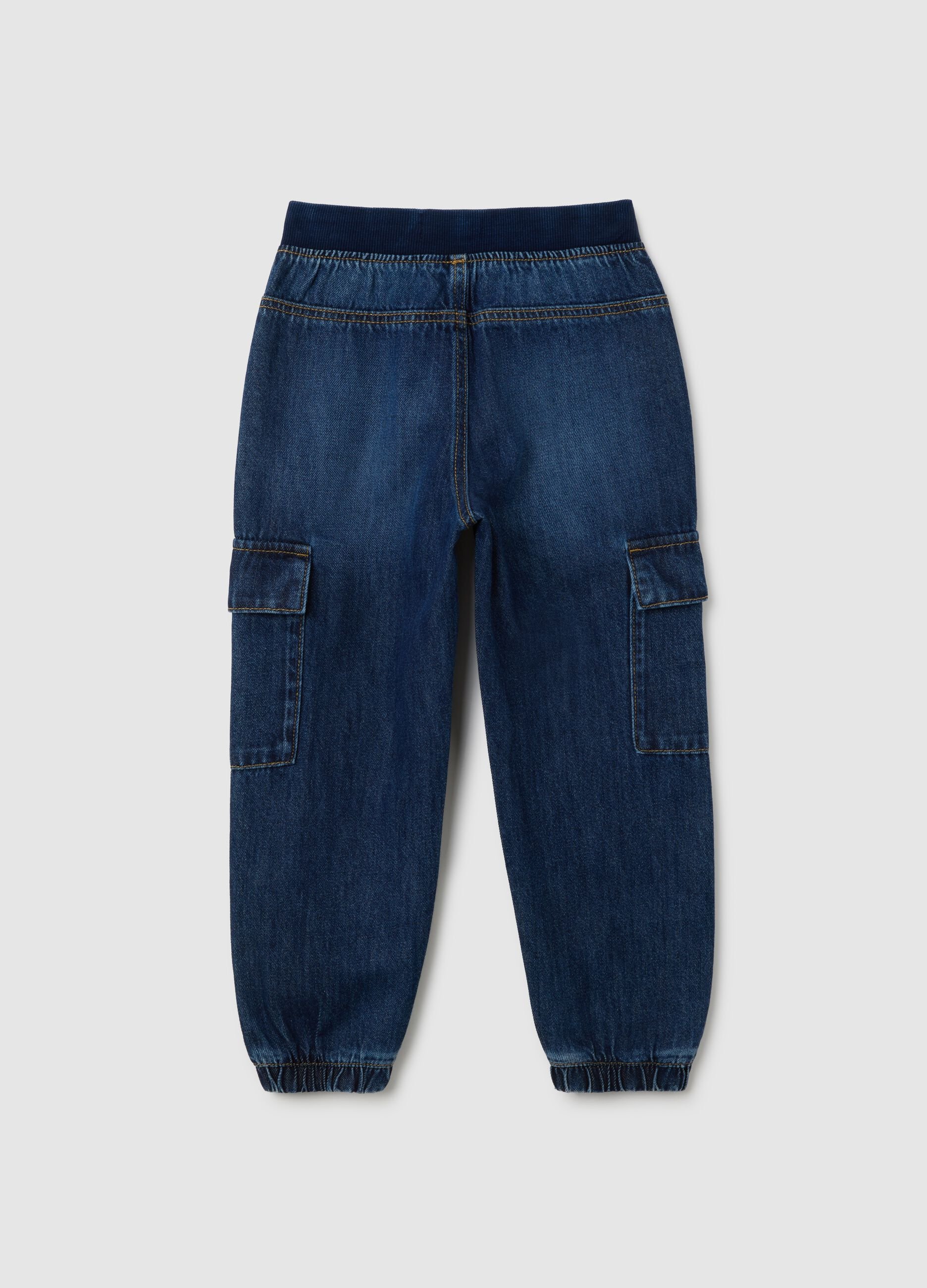 Kids' Blue Cotton Blend Trousers