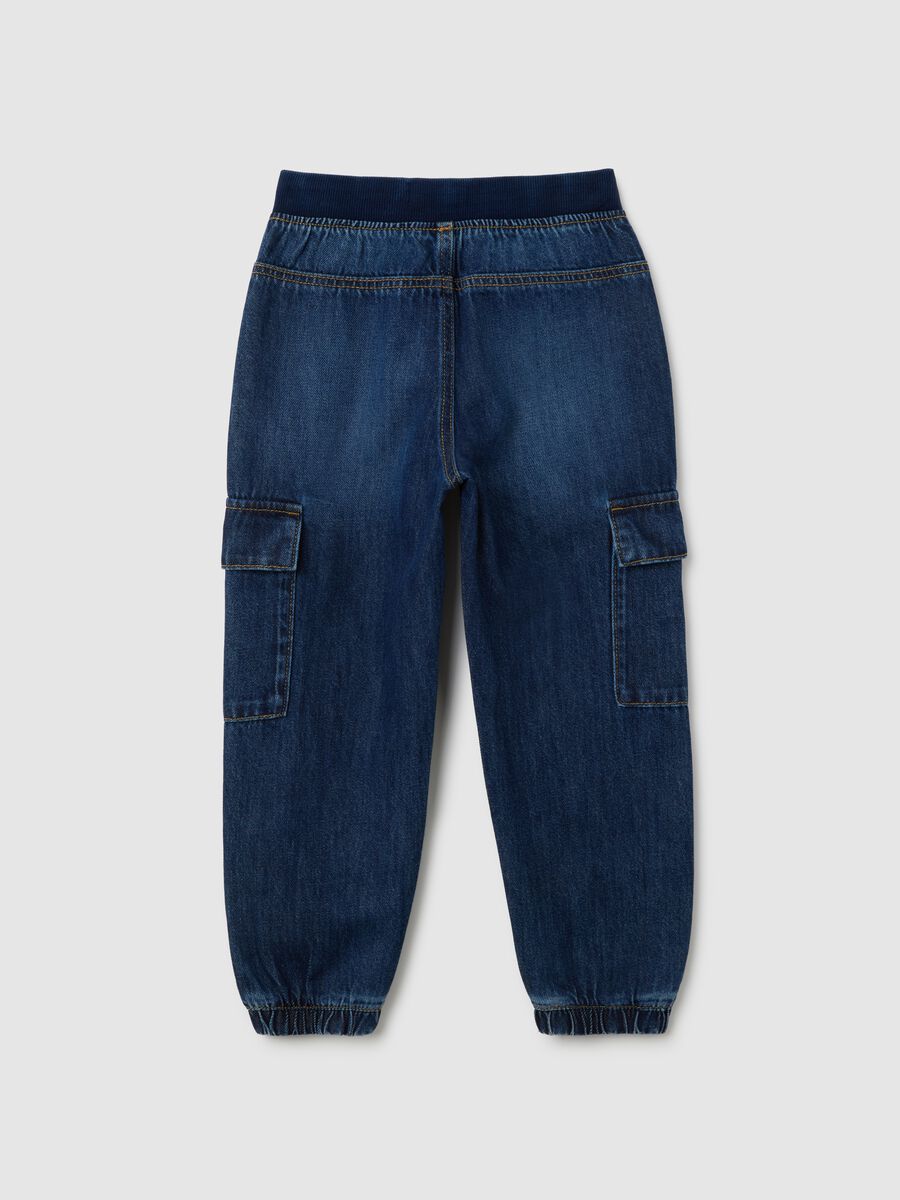 Kids' Blue Cotton Blend Trousers_1