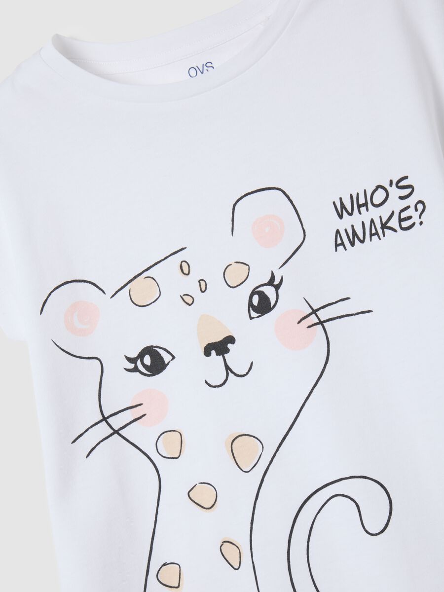 Girls' pure white cotton pyjama set regular fit_3
