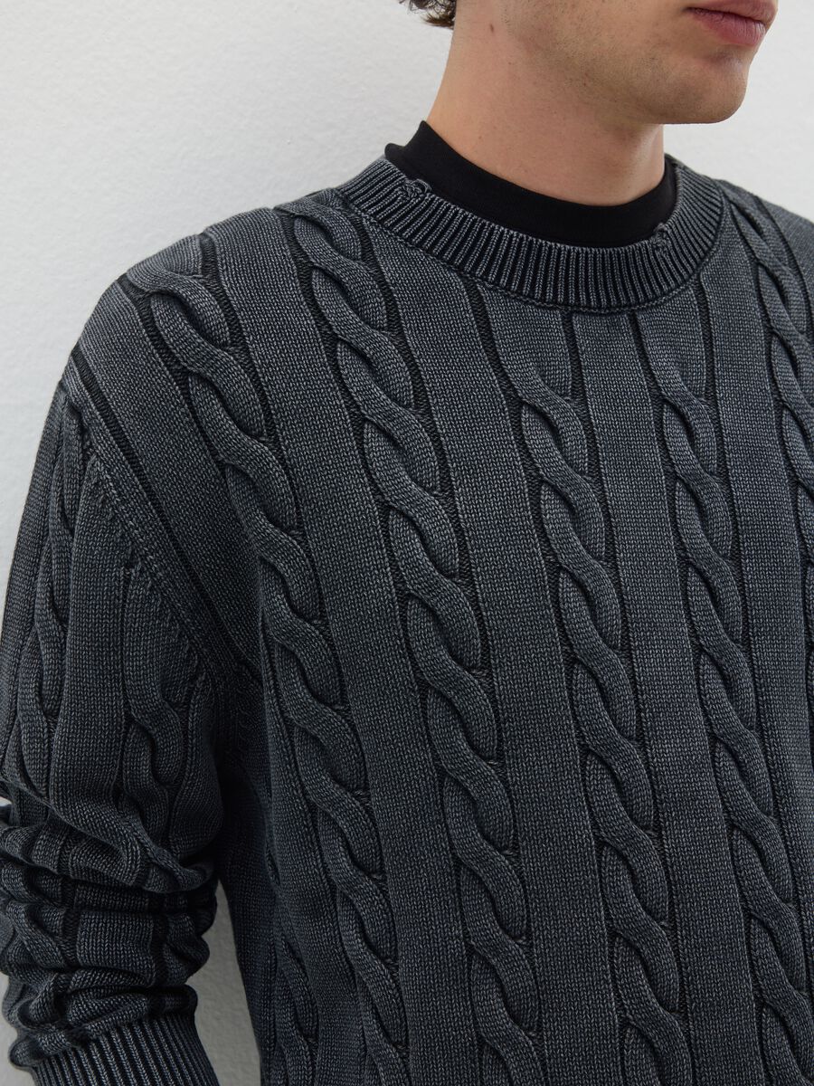 Grey pure cotton regular fit sweater_2