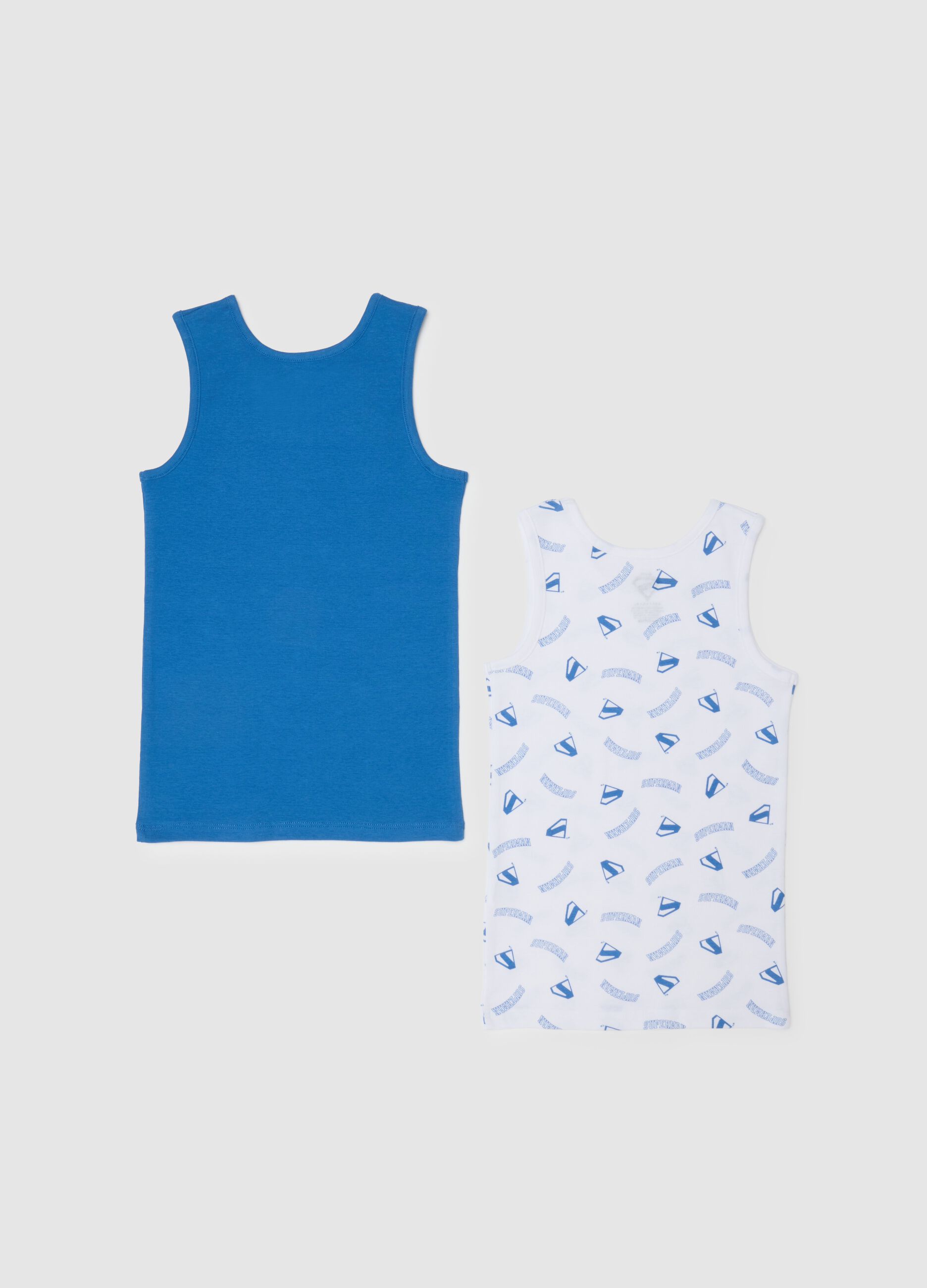 Children's Multicolour Cotton Vest Twin Pack with Superman Print