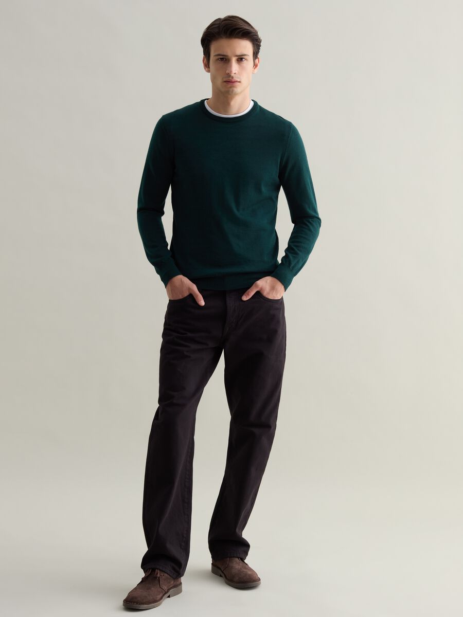 Merino wool pullover with round neck_1