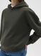 Green cotton blend regular fit hoodie_3