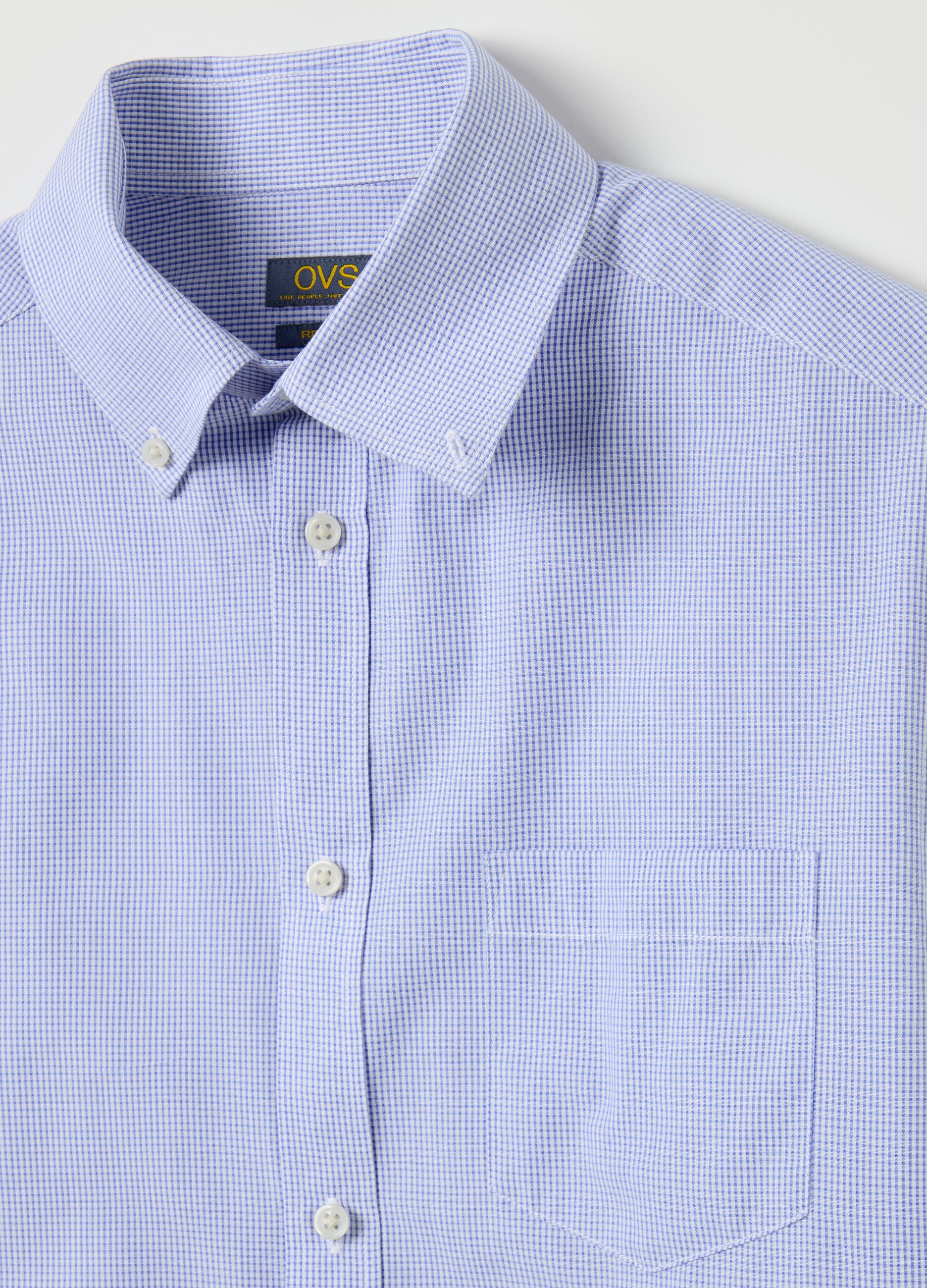 Regular-fit, easy-iron shirt with micro checks
