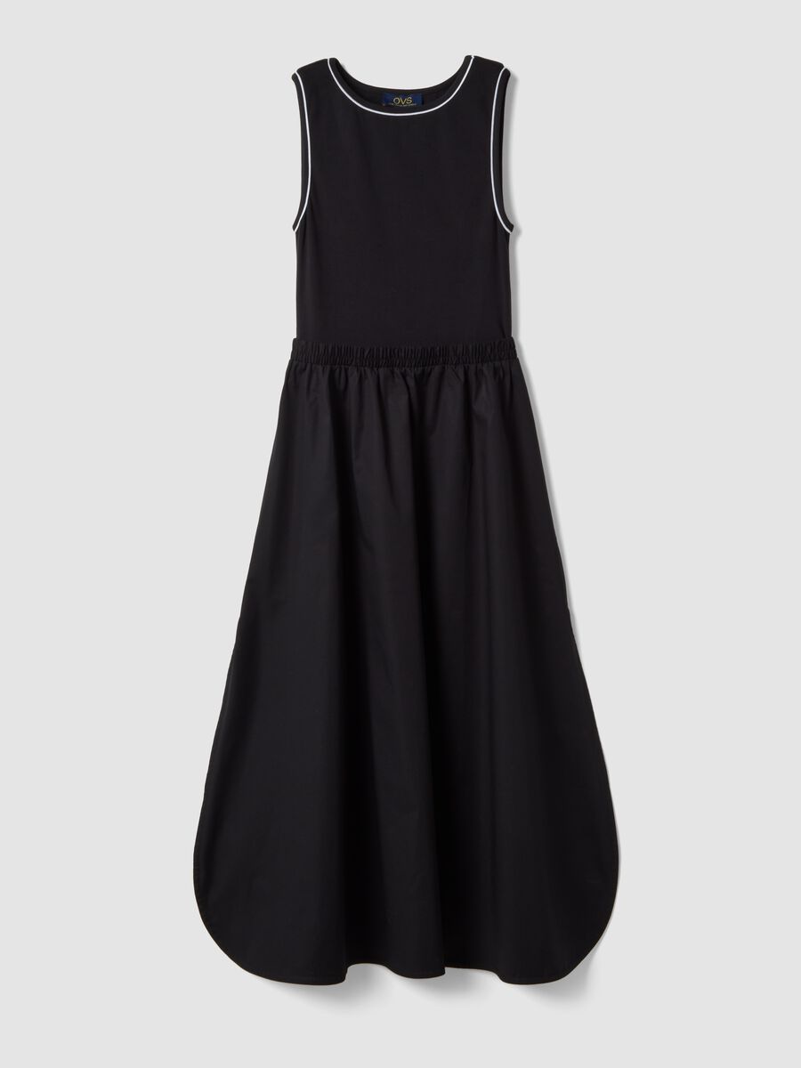 Brown midi dress in stretch cotton_4