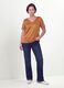Brown satin V-neck blouse in stretch fabric, regular fit_2