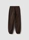 Brown stretch cotton joggers with elasticated cuffs, comfort fit_2