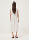 White sleeveless pure cotton broderie dress, regular fit_3