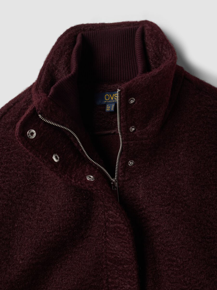 Giacca rossa con zip e bottoni a pressione_6