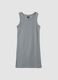 Vestito senza maniche fitted in cotone elasticizzato grigio da ragazza_0
