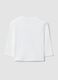 White oversized organic cotton jersey T-shirt with print for boys_1