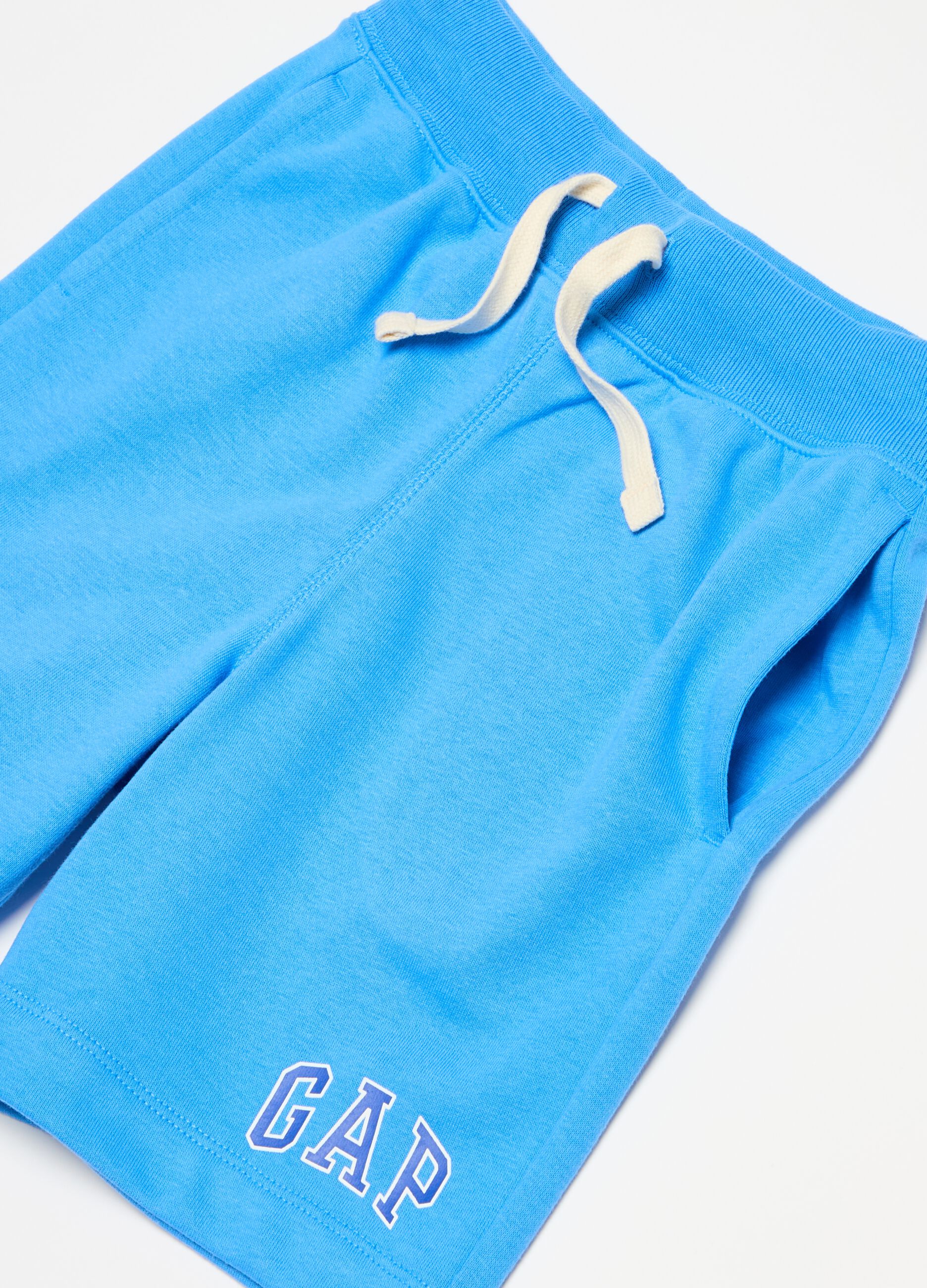 Bermuda joggers in French terry with logo print