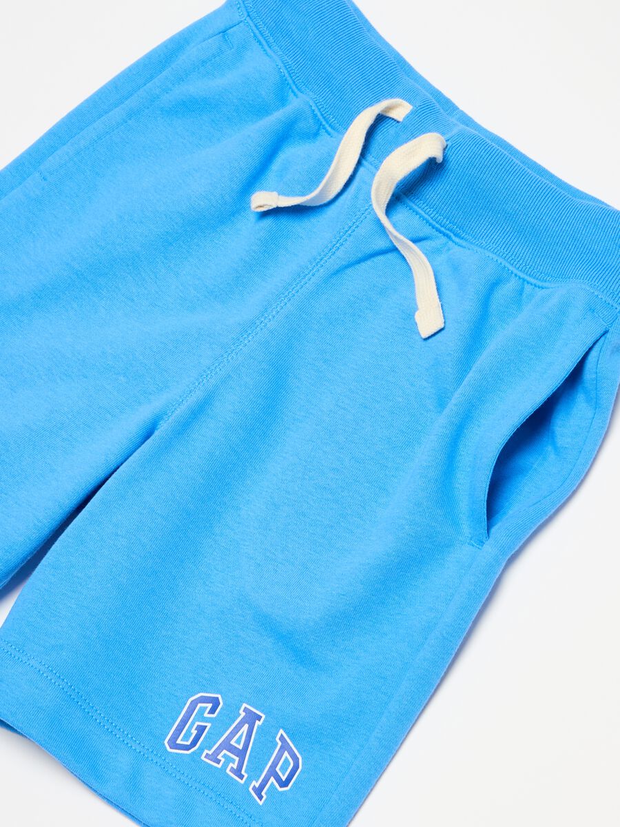 Bermuda jogger in French Terry stampa logo_2