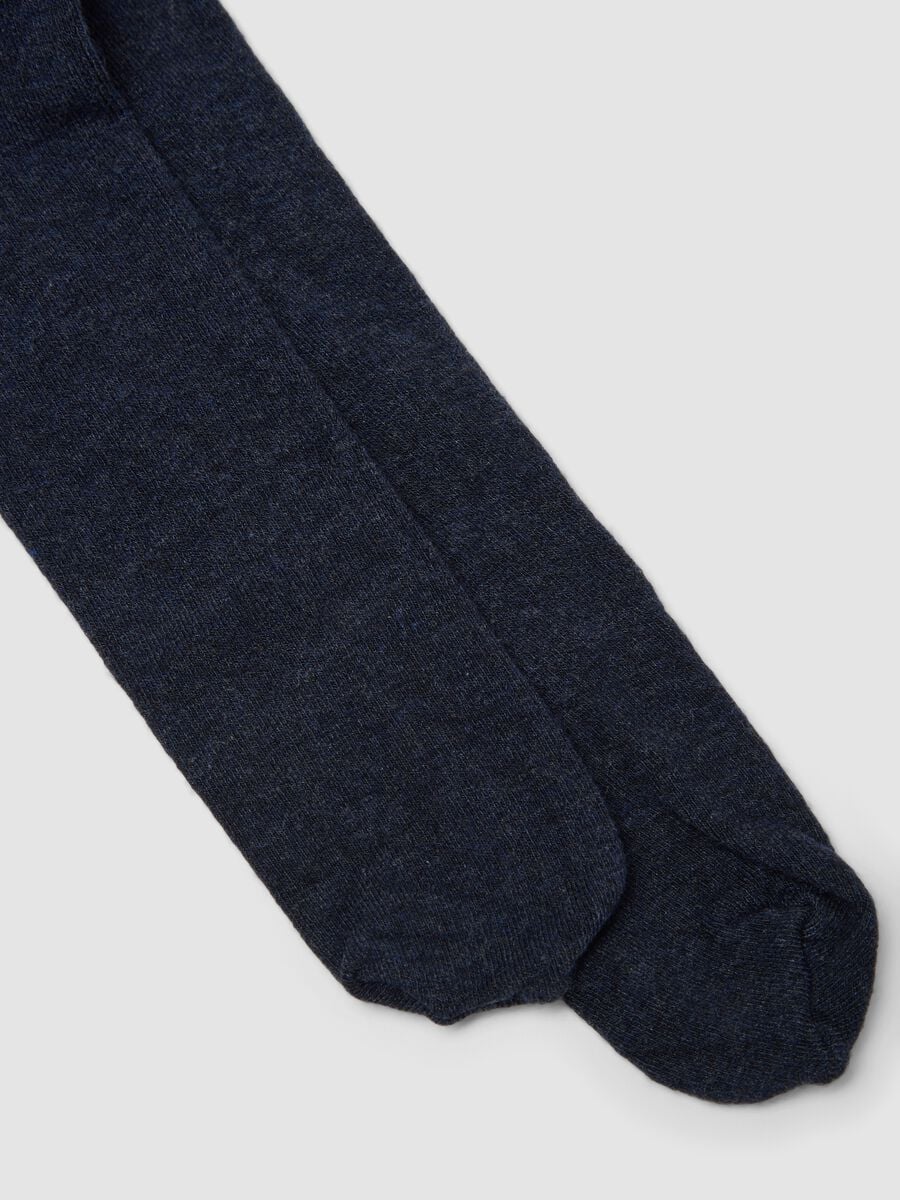 Midnight blue stretch viscose and cashmere tights_1