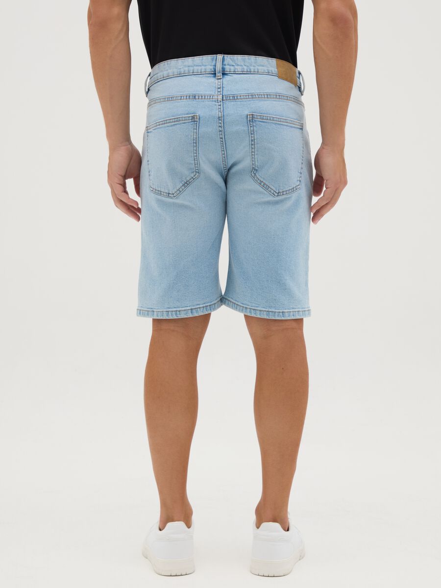 Bermuda da uomo in denim blu slim fit_3