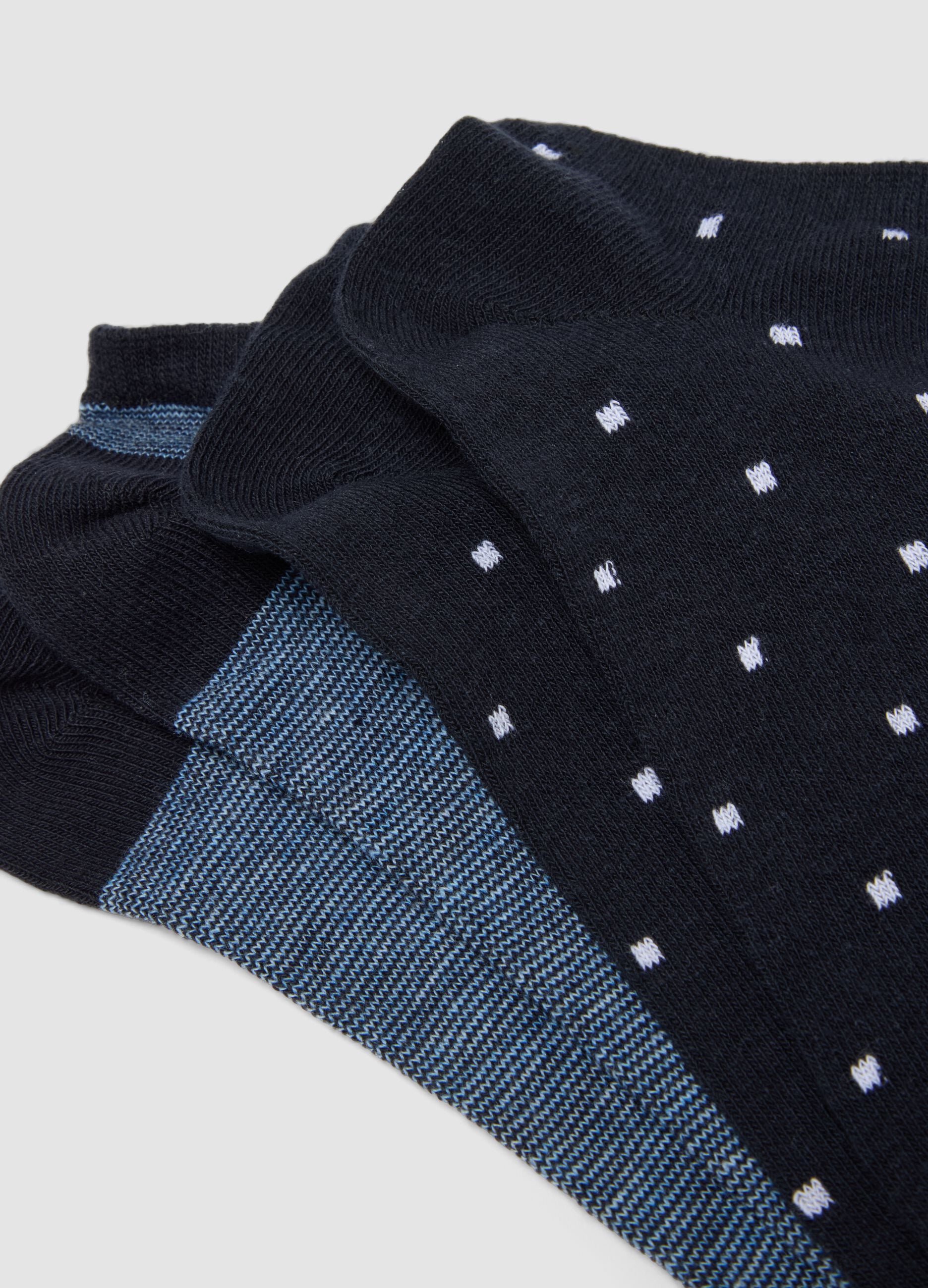 Pack of five blue organic cotton ankle sports socks