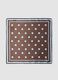 Brown polka-dot scarf with contrast border_1