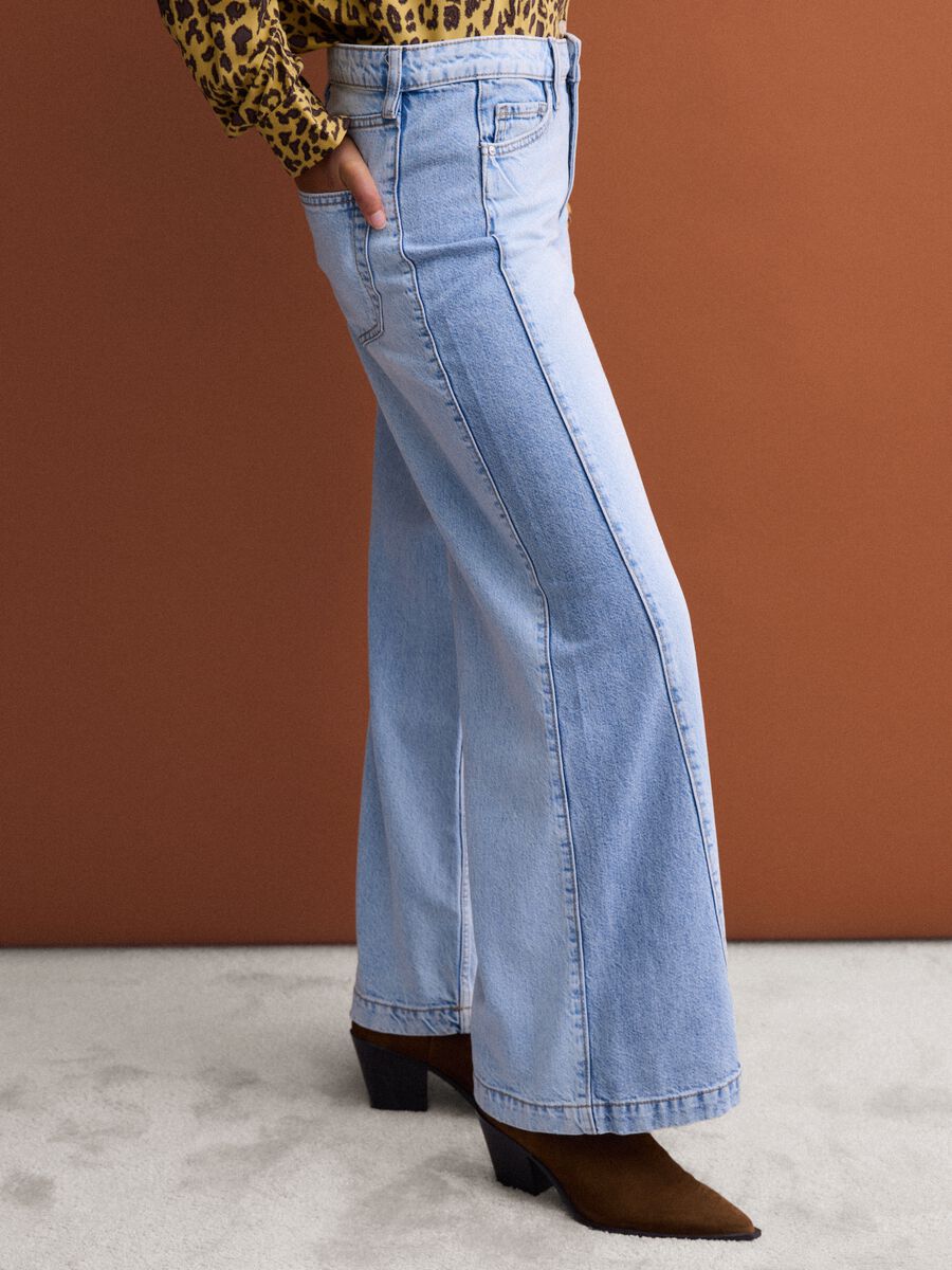 Jeans azzurri wide leg in puro cotone_3