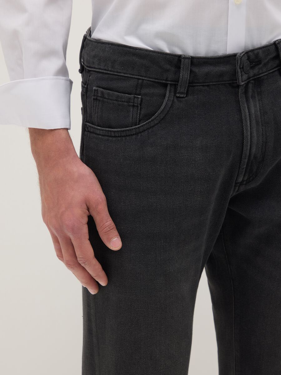 Jeans in misto cotone nero regular fit_3