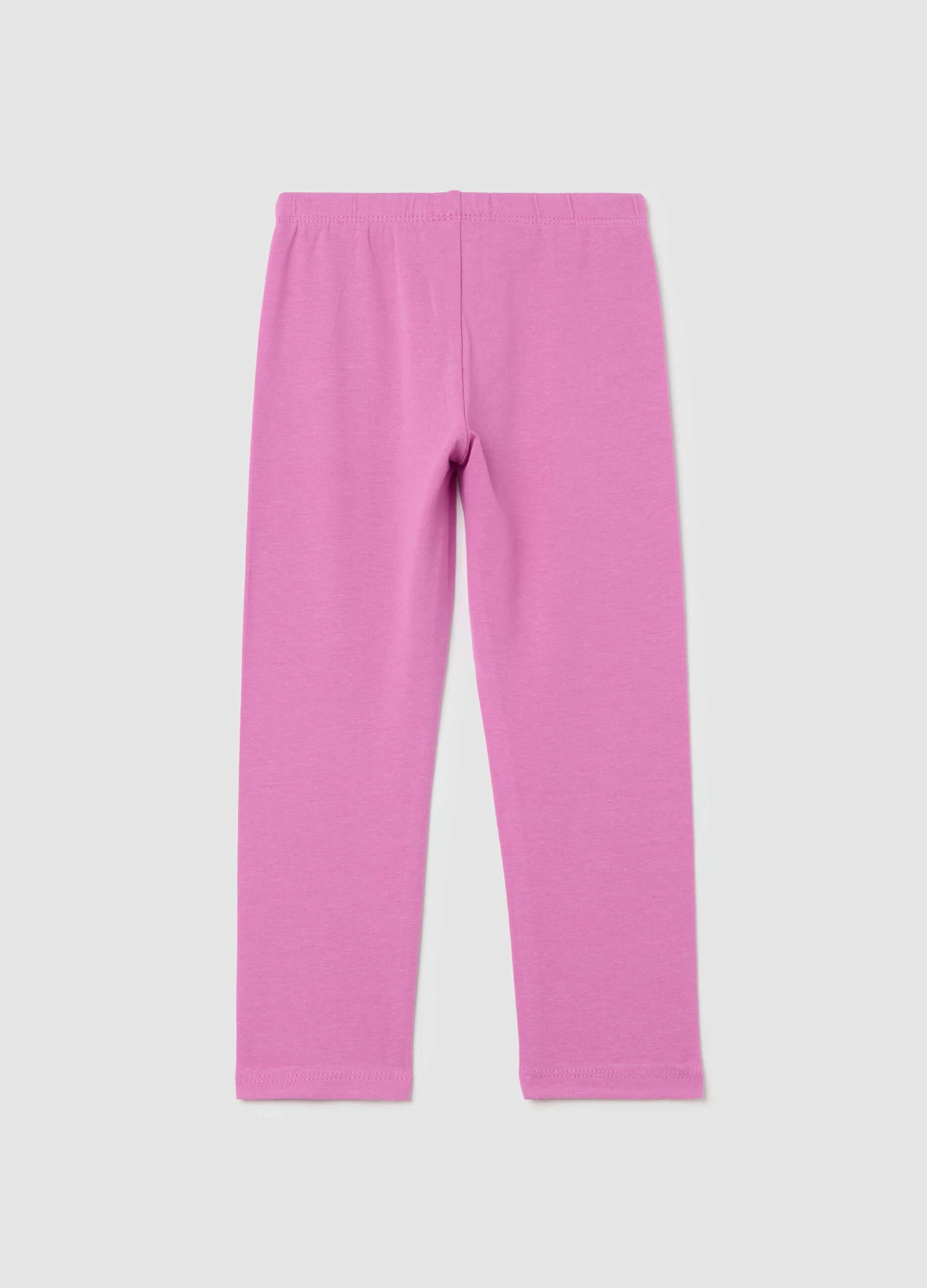 Three-quarter leggings in stretch cotton