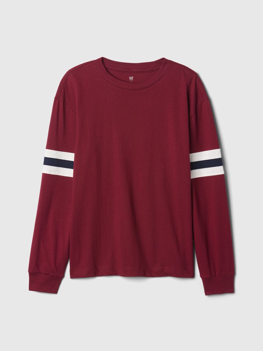 Long-sleeved T-shirt with stripe insert_0